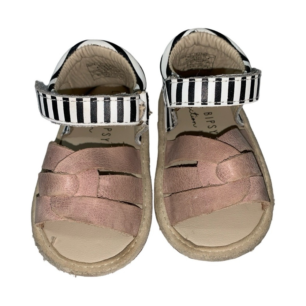 Little Bipsy Isla Sandals-Blush & Black Stripe - Picture 2 of 9